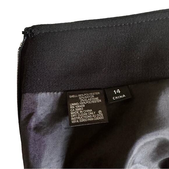 Tahari ASL Skirt Black Knee Length A-Line Business Career Work Skirt Size 14 - Picture 3 of 11